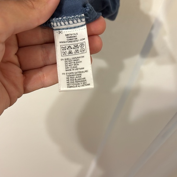 Denim Blue Tank Top With Zip and Ruffles! - Picture 6 of 6